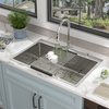 33-in Drop in 304 Stainless Steel Handmade Topmount Kitchen Sink with Faucet 