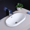 Art Sanitary Ware Supplier White Cheap Ceramic Semi Recessed Vanity Basin