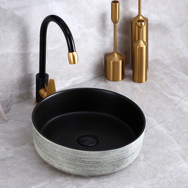 China Designer Luxury Colorful Sanitary Wares Electroplated Counter Bowl Wash Basin Bathroom Sink Art Basin