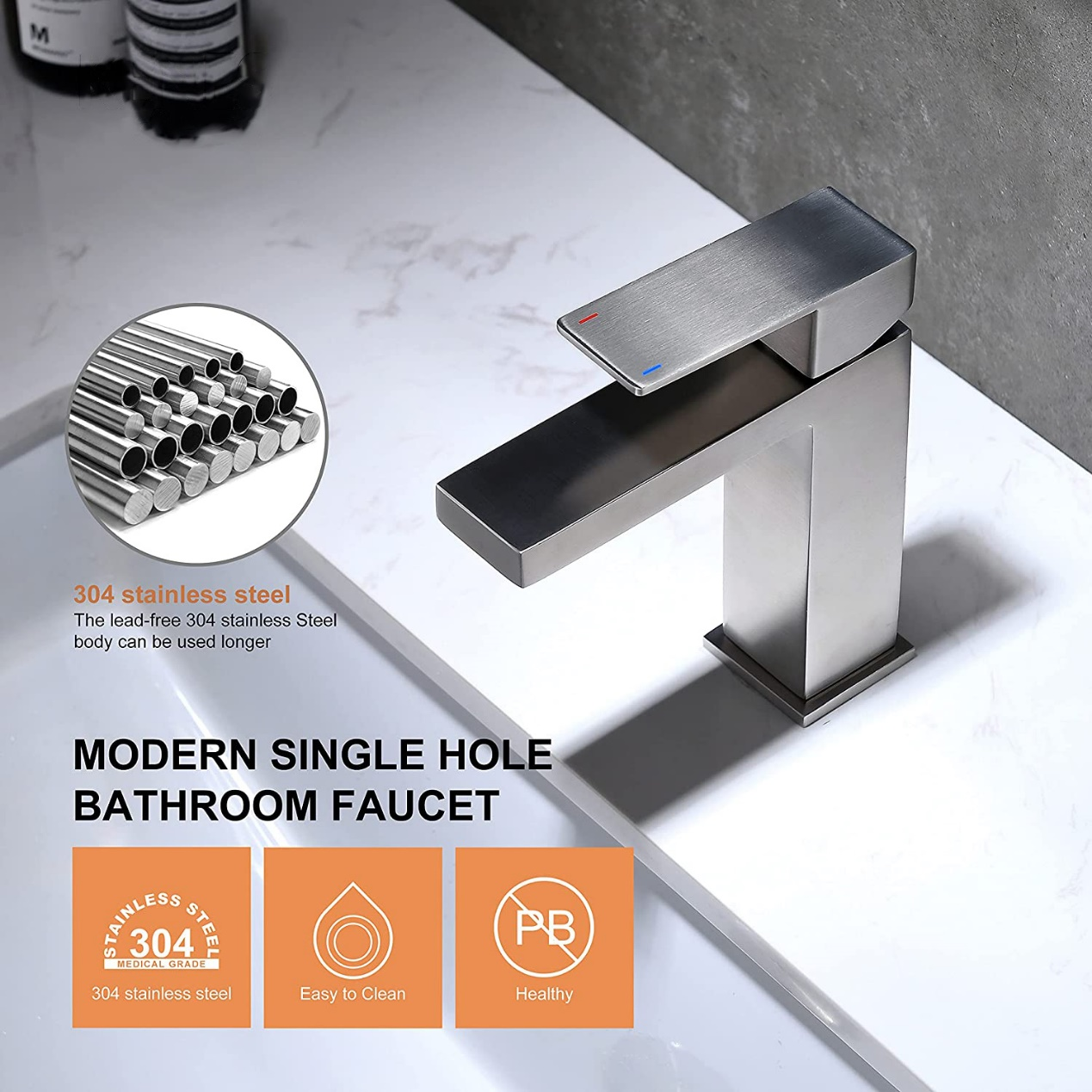 Stainless Steel Single Hole Faucet Stainless Steel Single Hole Faucet