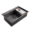 High Quality Manufacturer cUPC Topmount 33" X 22" Gunmetal Black Nano Workstation Stainless Steel Handmade Kitchen Sink