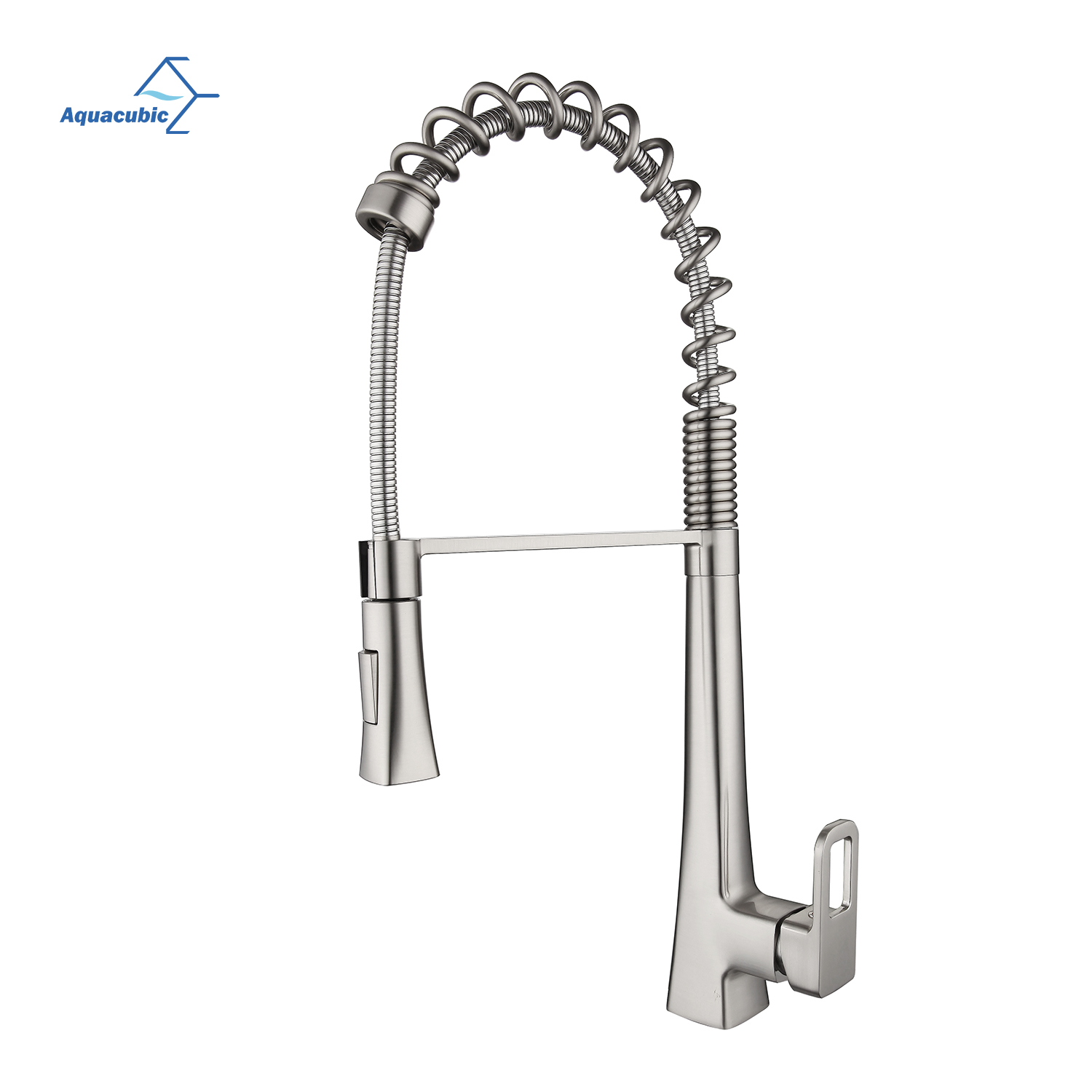 Aquacubic cUPC NSF Modern Low Lead Certified Design Stylish Spring Neck Pull Down Water Kitchen Faucet