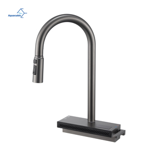 Factory Custom Hot Sale Commercial Pull Down Dual Function Spray head Smart Display Waterfall Kitchen Faucet