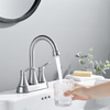 Aquacubic 2-Handle bathroom Lavatory Faucet 4" Centerset Brushed Nickel bathroom Sink Faucet
