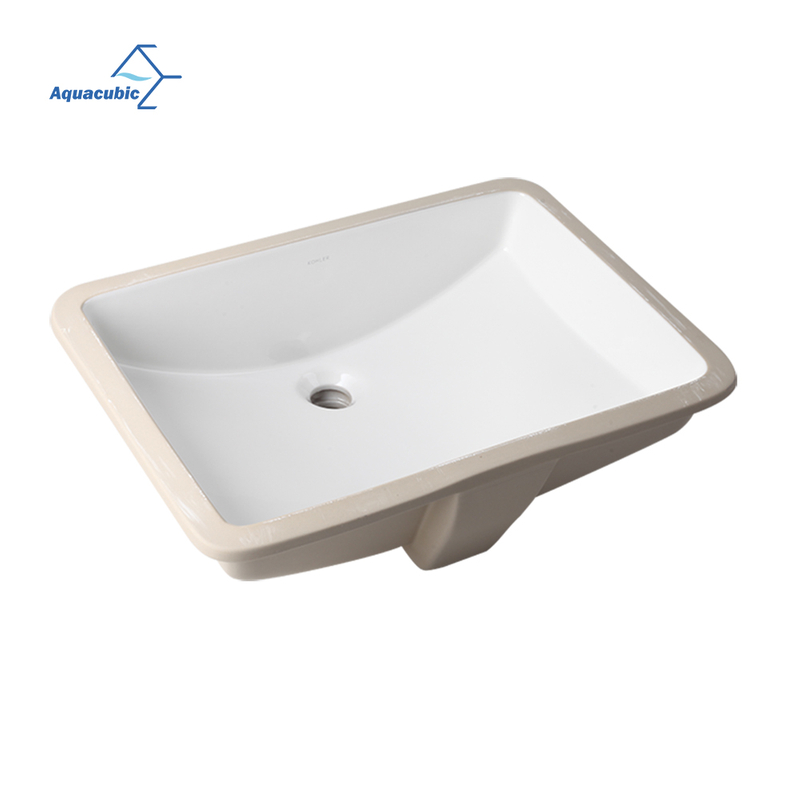 Modern Home White Rectangular Cupc Rectangle Undercounter Ceramic Bathroom Sink Hand Wash Basin For Washroom Accessories