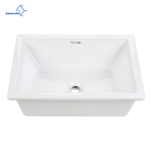 Aquacubic Semi-Counter / undermount basin Rectangle Vessel ceramic wash basin