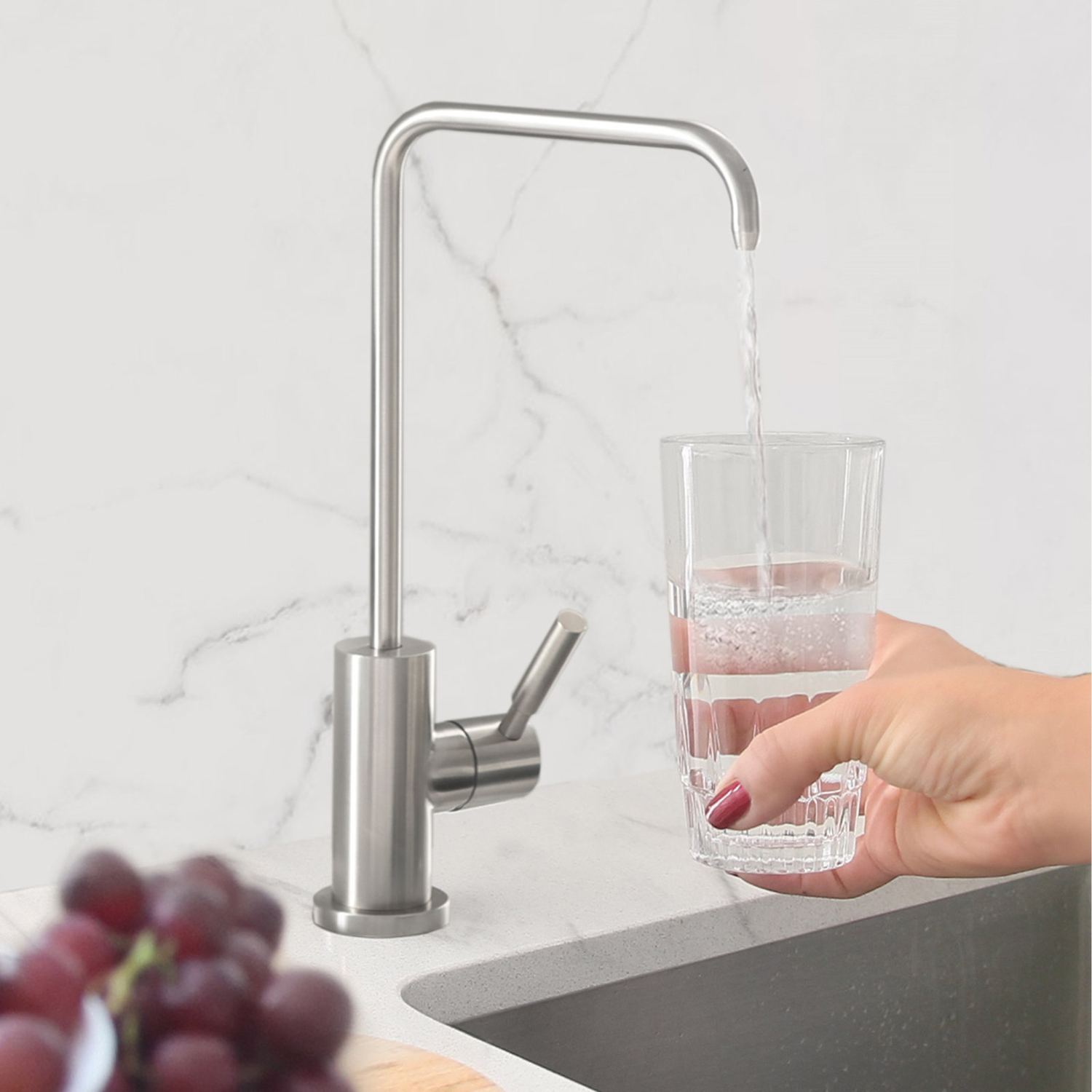 Reverse Osmosis Faucet Lead-Free Kitchen Water Filter Faucet for RO Drinking Water Filtration Systems SUS304 Stainless Steel Drinking Water Faucet