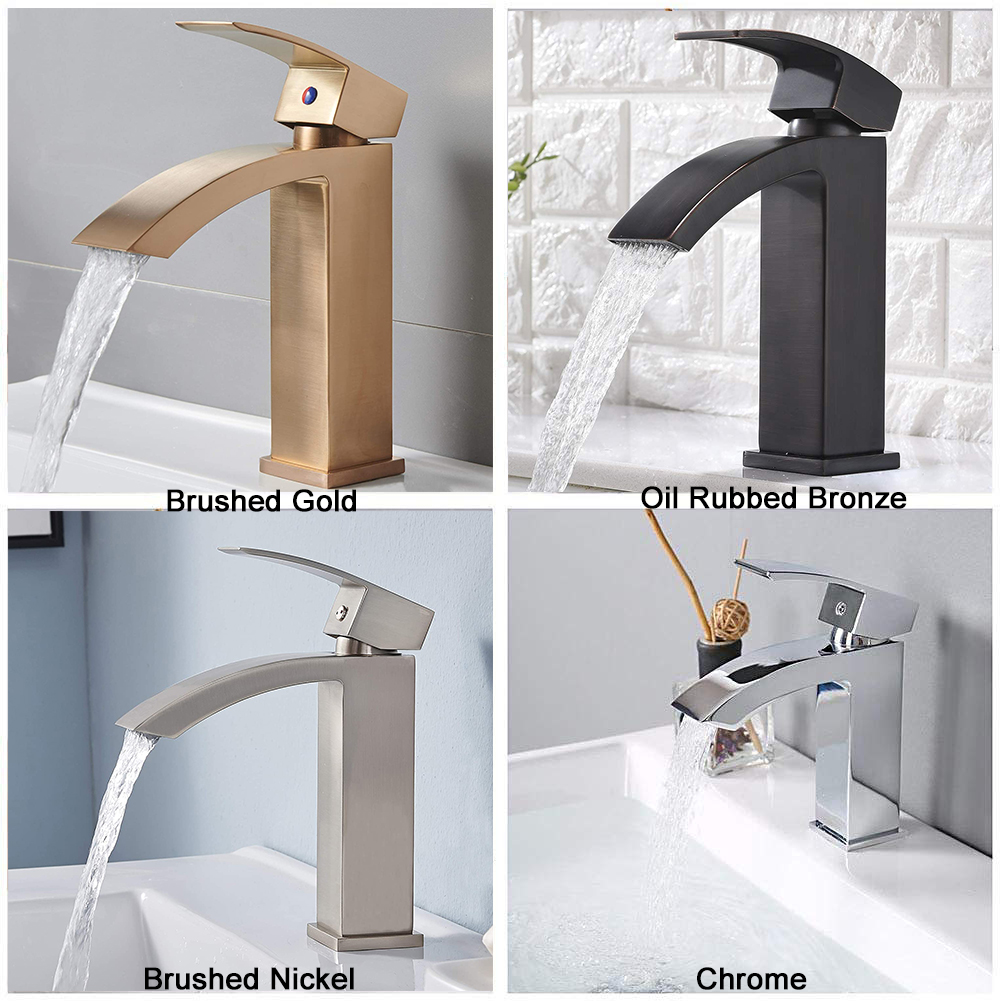 Hot Sale CUPC Health lead-free Solid Brass Single Hole waterfall Bathroom Basin Faucet