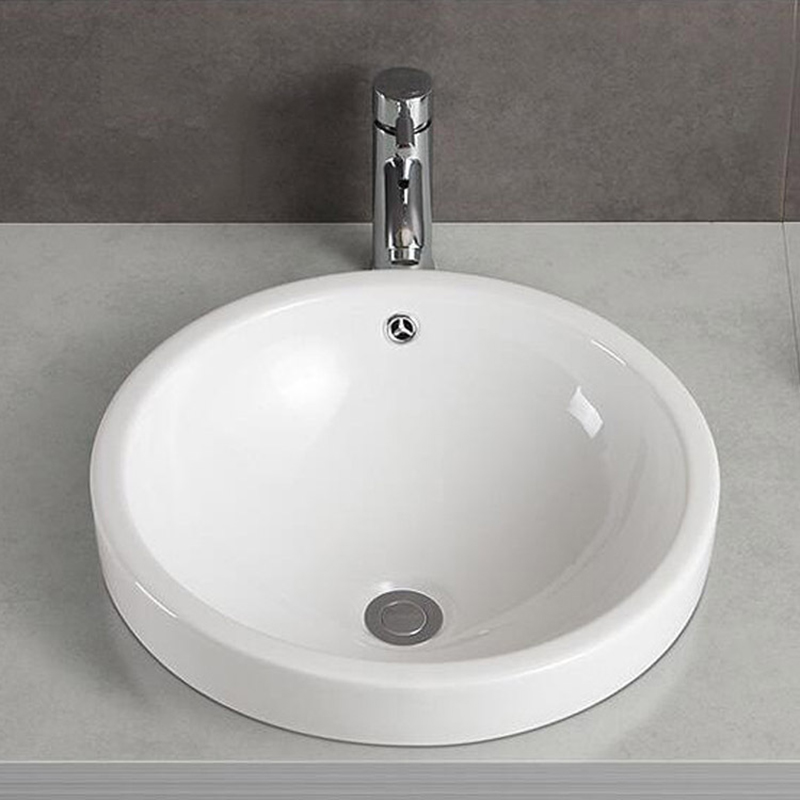 China suppliers Round Shape semi Inset Ceramic Hand Wash Basin