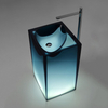 Pedestal sink solid surface hand wash basin resin floor standing washbasin