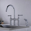 Factory Supplier 4 Holes Kitchen Brass Revolving Sink Faucet Bridge Kitchen Faucet