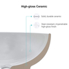 High Standard Thin Edge 24 inch Rectangular Ceramic Countertop Basin Bathroom Hand Wash Sink with three faucet holes