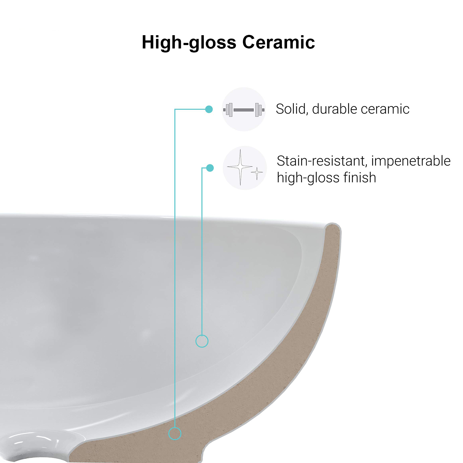 High Standard Thin Edge 24 inch Rectangular Ceramic Countertop Basin Bathroom Hand Wash Sink with three faucet holes