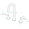 Aquacubic cUPC certified Widespread 2 Handles Brushed Nickel Bathroom Faucet