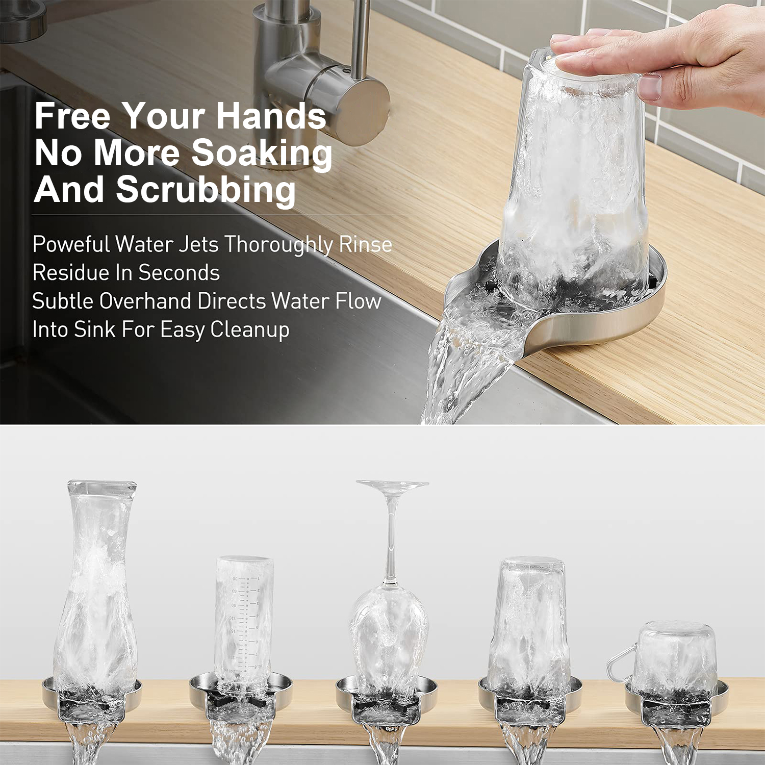 Kitchen Sink Faucet Bottle Washer,Faucet Glass Washer Cleaner Accessories,Quick Rinser for Baby Bottle
