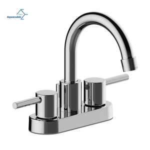 Aquacubic Chrome Surface Double Handle 8" widespread Bathroom Wash Basin Faucet