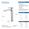 Tall cUPC Brass Basin Faucet Single Handle One Hole Chrome Bathroom Sink Faucet with Water Supply Line