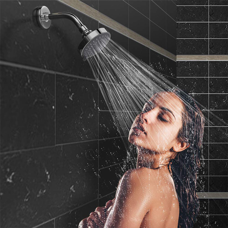 Aquacubic Shower Head Rainfall Fixed Showerhead High Pressure 4 inch Round Overhead Spray with Swivel Ball