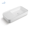 Custom Special Shape White Bathroom Vessel Sinks Above Porcelain Countertop Ceramic Art Wash Basin