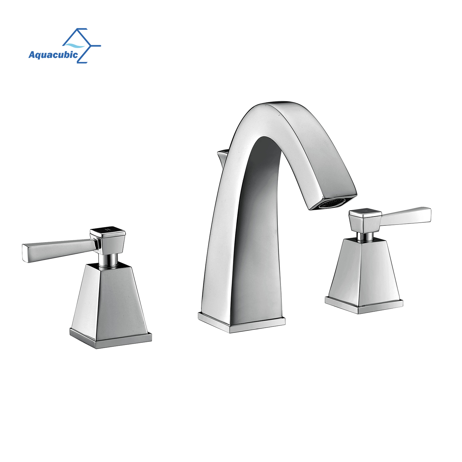 High-Ranking Brass Body Faucets Mixers Taps, Double Handle polished Chrome Bathroom sink Faucet