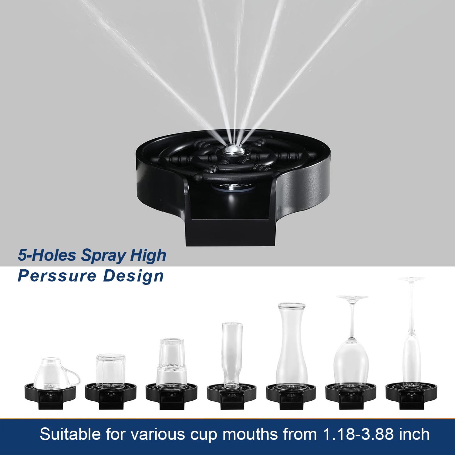 Aquacubic Accessories Supplier Quick Bar Glass Rinser ABS Kitchen Sink Automatic Flushing Device