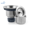 3-1/2 Inch Gunmetal Grey Kitchen Sink Drain Strainer Assembly Kit with Removable Deep Basket & Water Stopper Sealing Lid