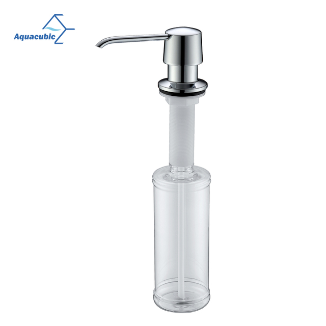 Aquacubic Chrome Kitchen Sink Soap Dispenser and Lotion Dispenser Built in Design Sink Soap Dispenser