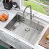 10-in Deep Drop in Stainless Steel Handmade Topmount Kitchen Sink with Faucet 