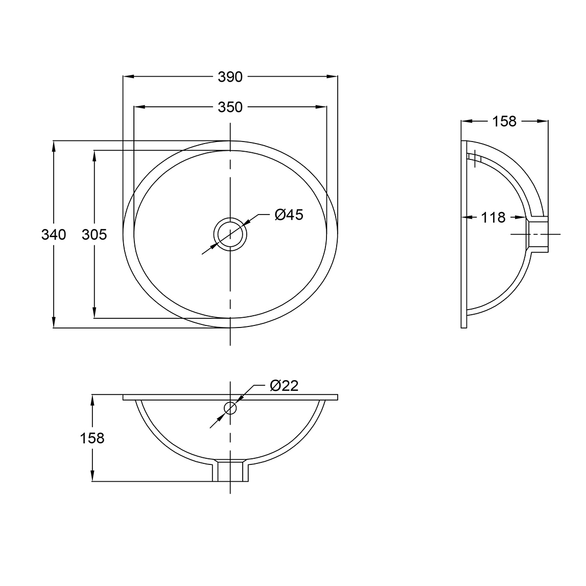 High Grade Bathroom Round Ceramic Simple Wash Basin OEM Undermount Bathroom Sink