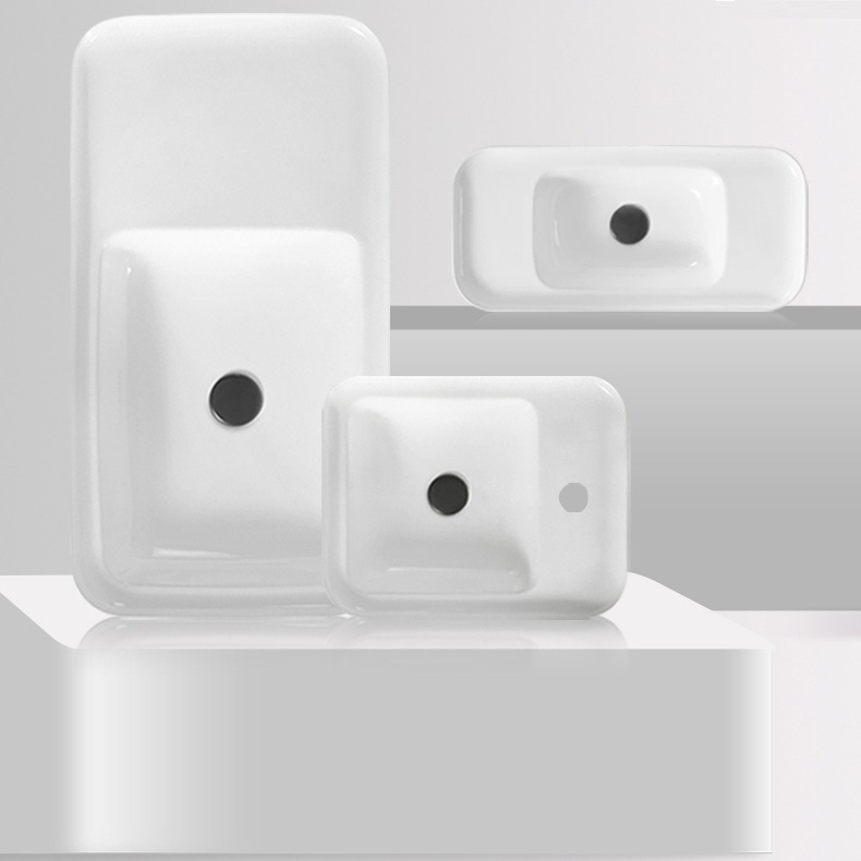 Custom Special Shape White Bathroom Vessel Sinks Above Porcelain Countertop Ceramic Art Wash Basin