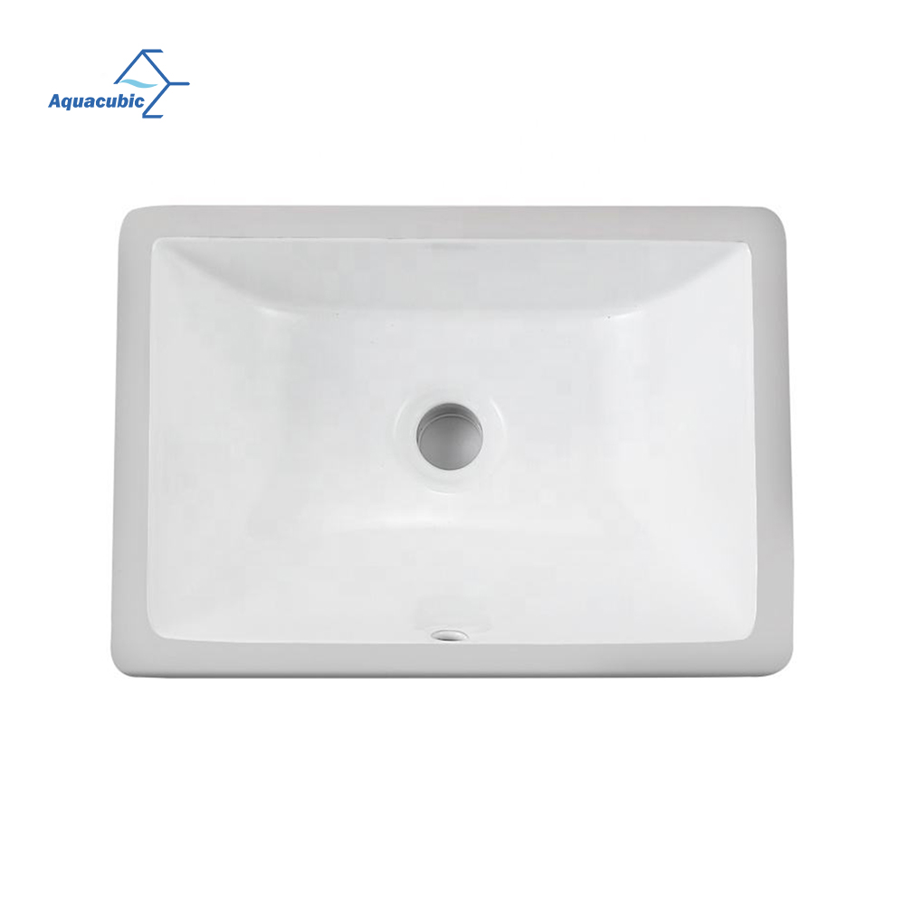 Modern Home White Rectangular Cupc Rectangle Undercounter Ceramic Bathroom Sink Hand Wash Basin For Washroom Accessories