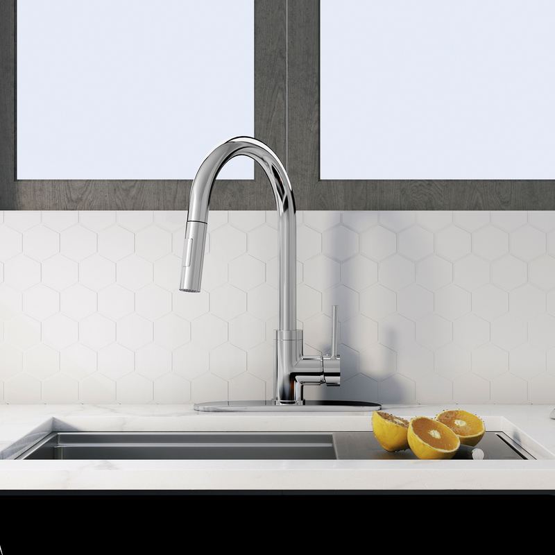 UPC Certified Pull-Down Kitchen Faucet with Sprayer – Chrome Modern ...