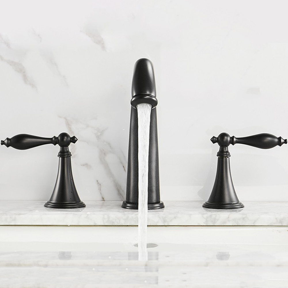 Hot Selling UPC Bathroom Brass Widespread 2 Handles Chrome Bathroom Faucet