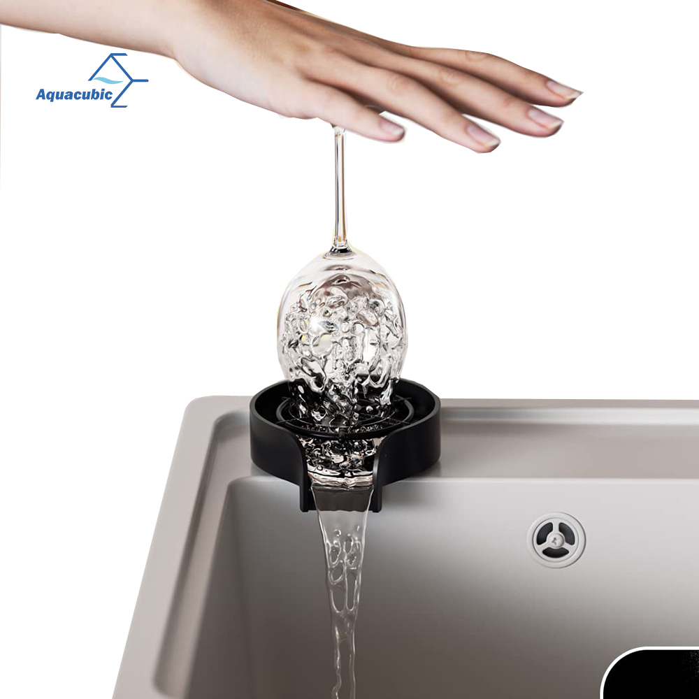 Aquacubic Accessories Supplier Quick Bar Glass Rinser ABS Kitchen Sink Automatic Flushing Device