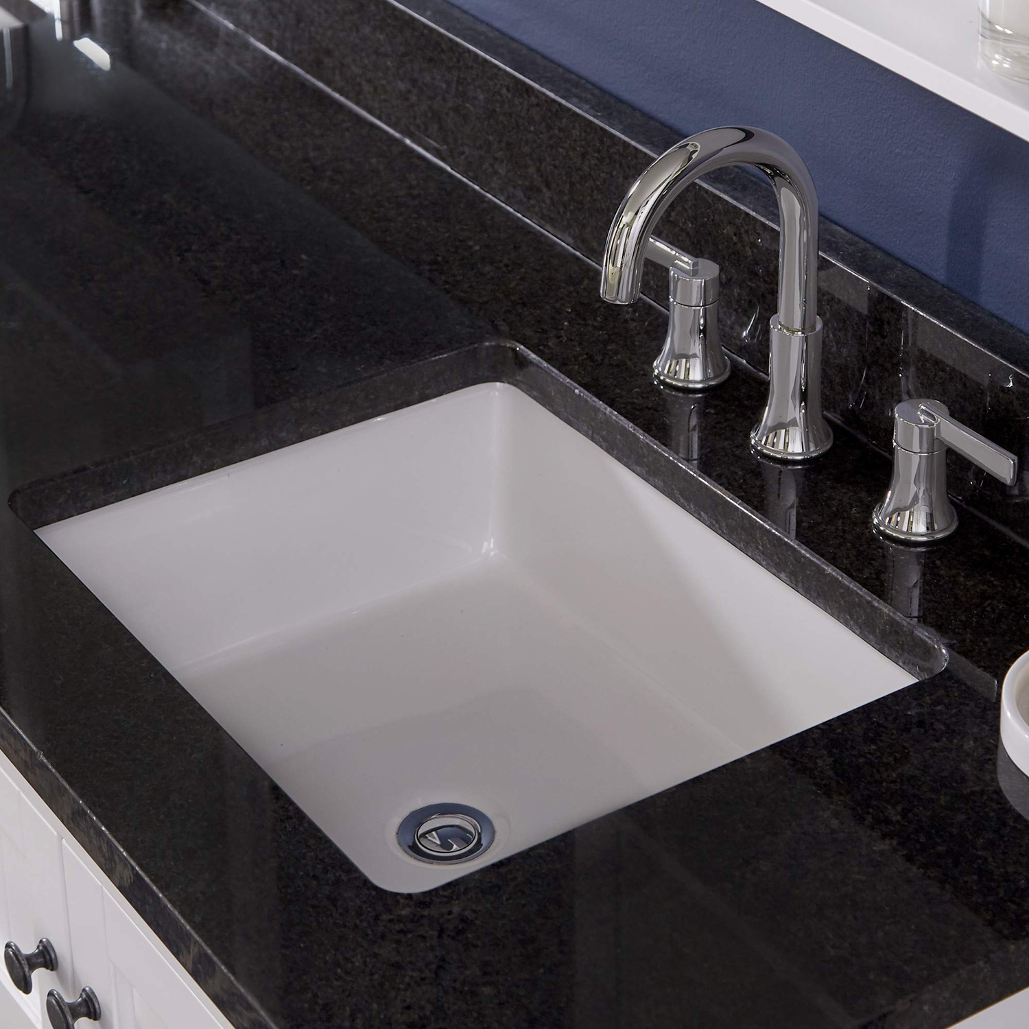 Aquacubic Modern Design Household White Sink Rectangular Bathroom Ceramic Hand Washing Undermount Sinks 