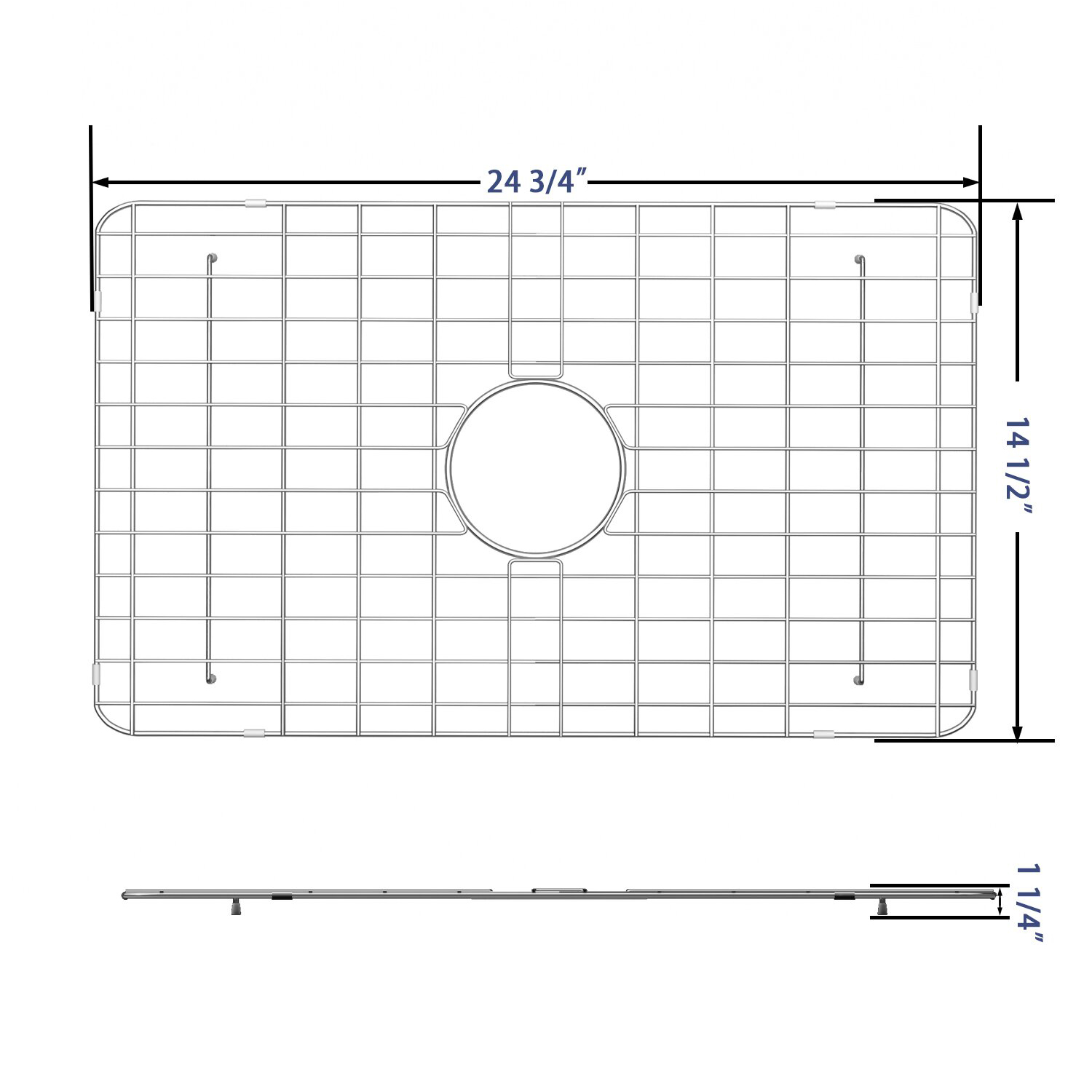 Sinks Protector for Kitchen Sink Stainless Steel Rear Drain Single Bowl Protective Bottom Grid
