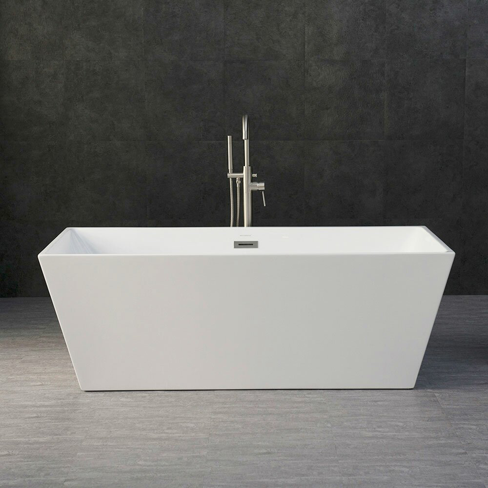 Luxury Contemporary Design 67 Inch Bathtub Acrylic Soaking SPA Tub with Overflow and Drain