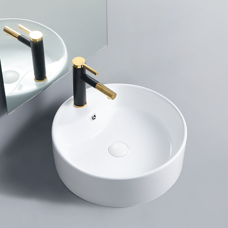 High Grade Ceramic Sanitary Ware Wash Basin Round Bathroom Sink For Hotel