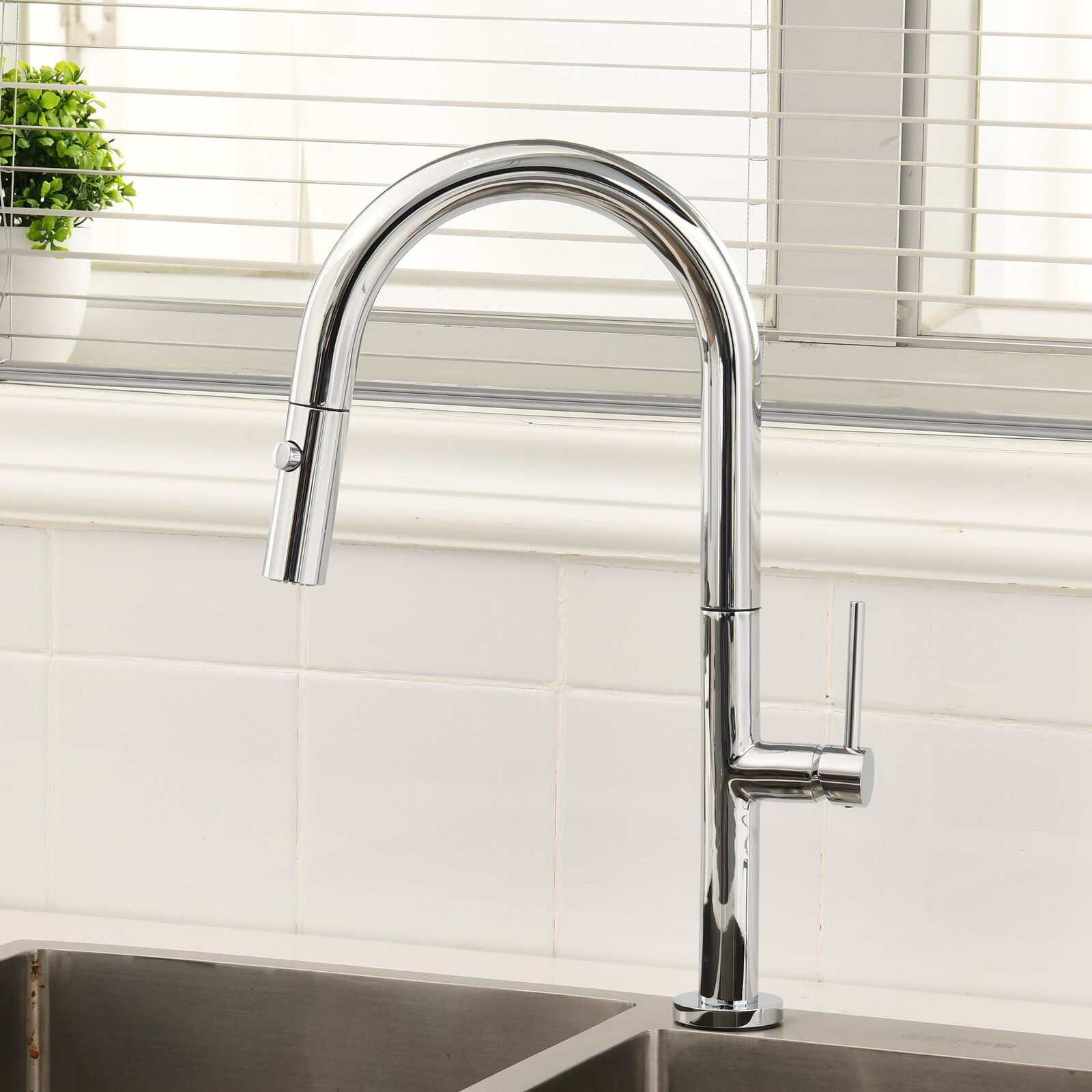 Aquacubic Modern cUPC NSF Chrome Finish dual function Kitchen Sink Faucet with Pull Down Sprayer AF6842-5