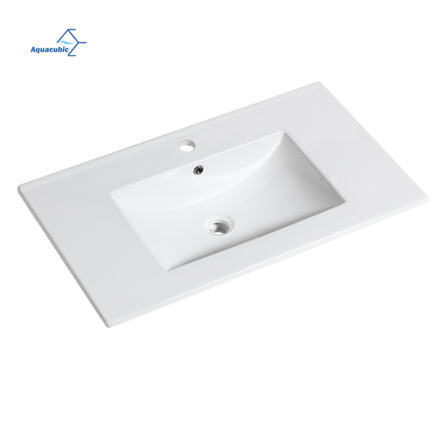 Modern 40 inch Cabinet Countertop Rectangular lavabo wash hand Ceramic Bathroom Sink Basin