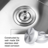 3-1/2 Inch Gunmetal Grey Kitchen Sink Drain Strainer Assembly Kit with Removable Deep Basket & Water Stopper Sealing Lid