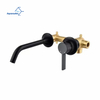 Aquacubic Wall Mount Bathroom Vessel Sink Faucets ,2 Handles Wall Mount Faucet with Brass Rough-in Valve