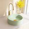 Wholesale simple style white round bathroom ceramic above counter top art basin wash hand sink for home