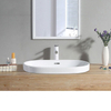 Art Sanitary Ware Supplier White Cheap Ceramic Semi Recessed Vanity Basin