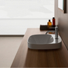 White Rectangular Shape Ceramic Sink Bathroom Hand Wash Basin Counter Hand Wash Basin Semi Recessed Basin