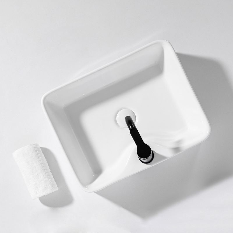 Sanitary Ware Ceramic Hand Art Wash Basin Bathroom Sink Rectangular Bathroom Vanity Counter Top Wash Basin