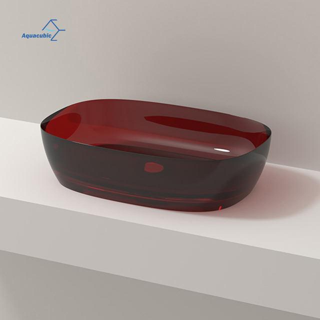 New material ruby wash basin sink bathroom synthetic resin basin