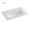 Aquacubic Rectangular Above Counter White Ceramics Single Bowl Bathroom Cabinet Wash Basin