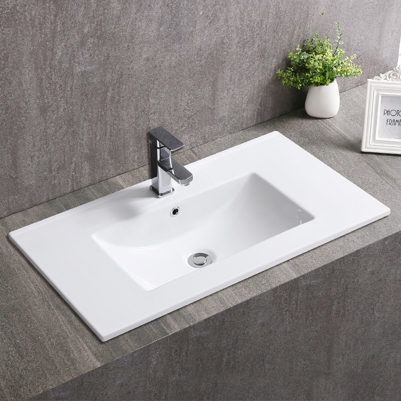 Modern 40 inch Cabinet Countertop Rectangular lavabo wash hand Ceramic Bathroom Sink Basin