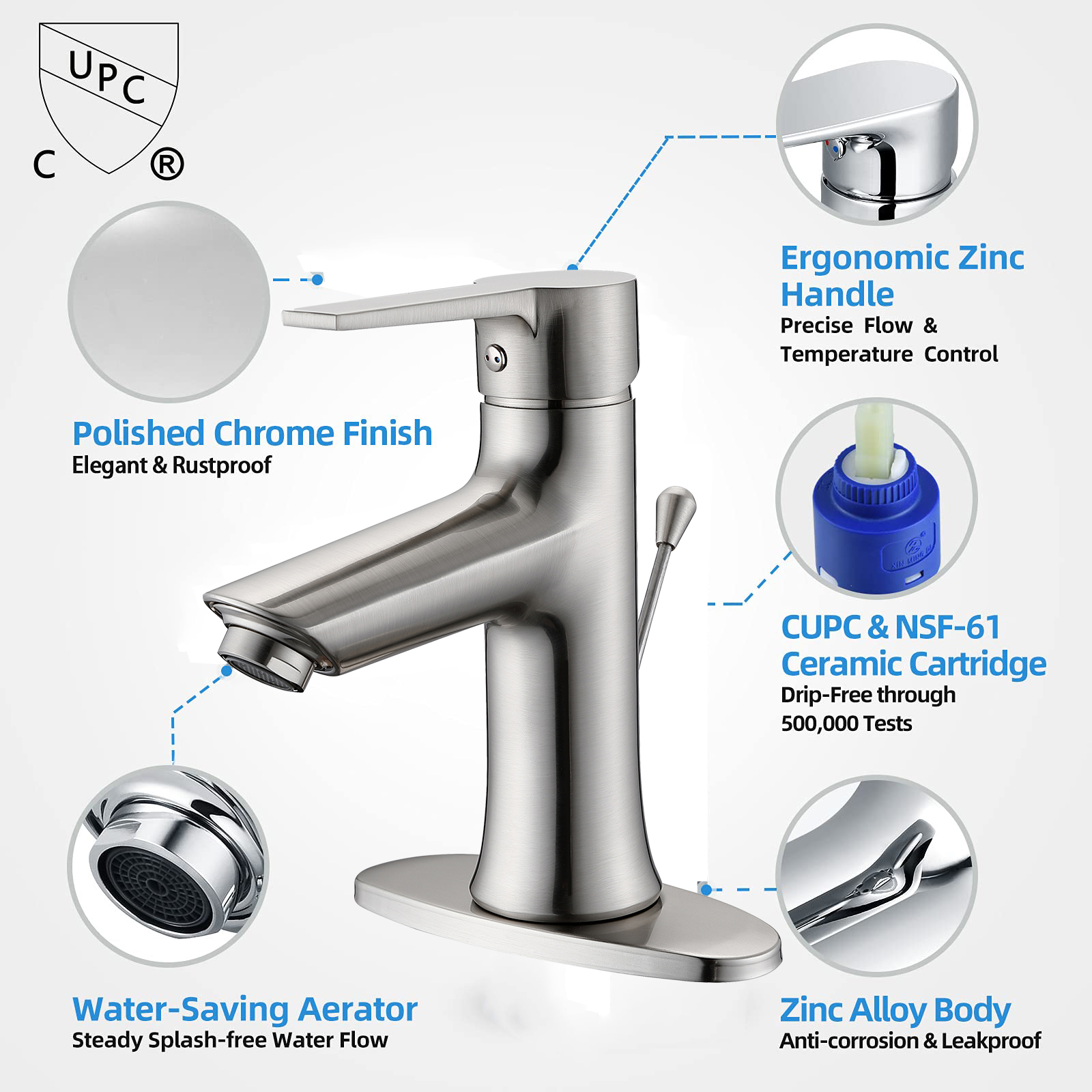Cheap Zinc body Bathroom Single Handle Bathroom Basin Mixer Faucet